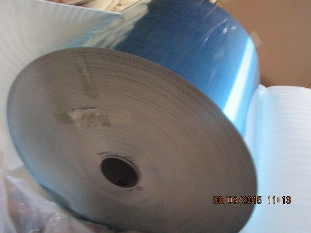 Temper H26 Plain Aluminium Foil Strip / Aluminium Foil Roll With Blue , Golden